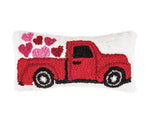 Heart Truck Hooked Throw Pillow