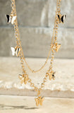 Double Layered Butterfly Necklace & Stud Earrings Set