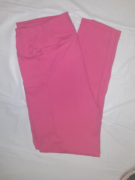 Solid Custom Pocket Leggings - Pink