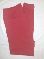 Solid Custom Pocket Leggings - Red