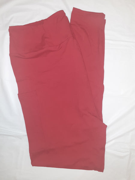 Solid Custom Pocket Leggings - Red – Lee's Lavish Boutique