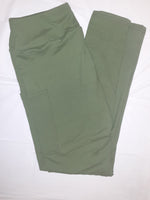 Solid Custom Pocket Leggings - Olive