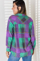 Plaid Button Up Long Sleeve Shacket