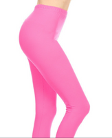 Solid Leggings - Neon Pink