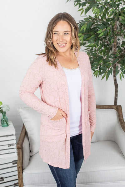 Michelle Mae Golden Heart Ribbed Cardigan