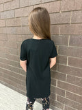 Kids Solid Button Top - Black