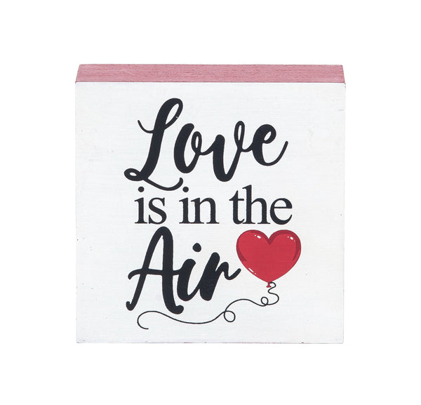 Love is in the Air Wood Block Shelf Sitter