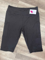Solid Black Custom Biker Pocket Shorts