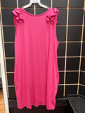 Sleeveless Solid Pink Pocket Dress