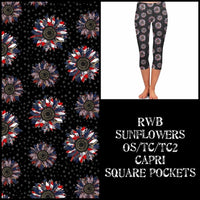 RWB Sunflowers Custom Pocket Capri Leggings