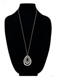 Gold & Silver Duo Hammered Metal Teardrop Necklace