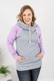 Michelle Mae Quilted Cowl Hoodie in Lavender