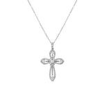 Cubic Zirconia Cut Out Cross Necklace