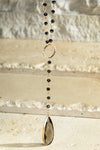 Glass Bead Lariat Pendant Necklace