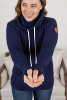 Michelle Mae Navy Cozy Funnel Neck Sweatshirt