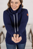 Michelle Mae Navy Cozy Funnel Neck Sweatshirt