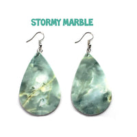 Smooth Marble Leatherette Earrings